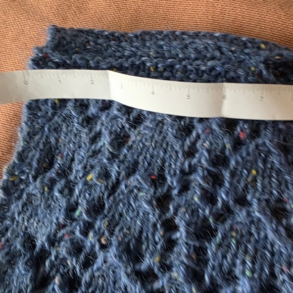 Blue Speckled Women's Crew Neck Sweater Handmade Soft Wool - Picture 13 of 16